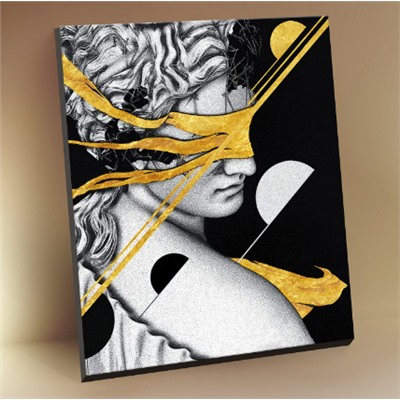 Картина по номерам с поталью 40х50 "АРТ ИСКУССТВО" (12 цветов, чёрный холст)