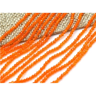 Бусины из шпинели шарик гр.2мм цв.апельсиновый, 37см, 210 бусин