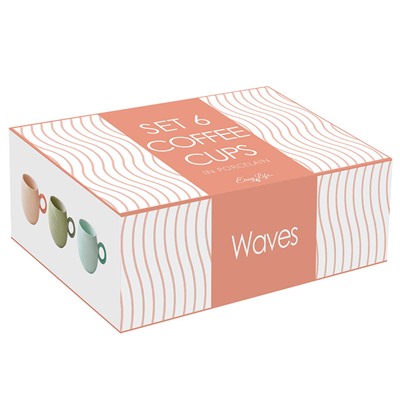 Набор кружек для кофе Waves, 90 мл, 6 шт.