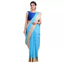 Сари синего цвета, Embellished Handloom Pure Cotton Saree (Blue), произв. Charukriti