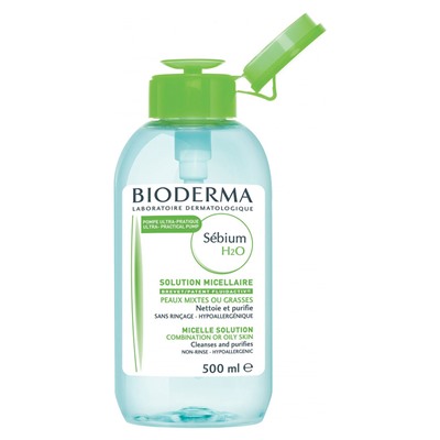 Bioderma Sebium H2O Мицеллярная вода с помпой (зеленая) 500 мл