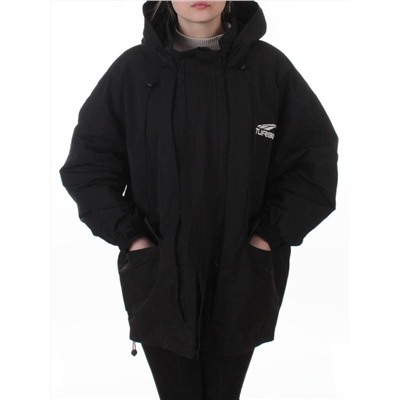3096 BLACK Куртка демисезонная женская (100 гр. холлофайбер)