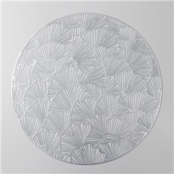 Салфетки сервировочные на стол Доляна «Веер», d=38 см, 4 шт., серебряные