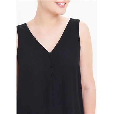 Black Button Detail Vest Top