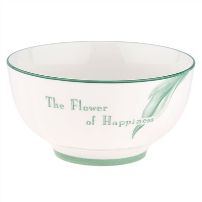 "Зе Флауэр оф Хепинис (The Flower of Happiness)" Салатник фарфоровый 650мл, д14х7,4см, с деколью, отводка (Китай)