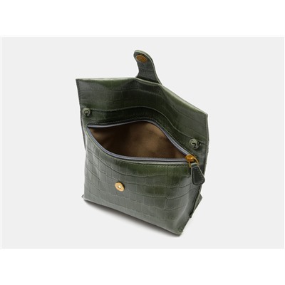 Зелёный кожаный женский клатч из натуральной кожи «KB002-B Green Croco»