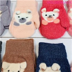 Детские варежки теплые с начесом длина 13 см Арт 1 тип 5