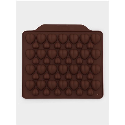 Форма для шоколада Доляна «Море сердец», силикон, 18×15×1 см, 52 ячейки, МИКС