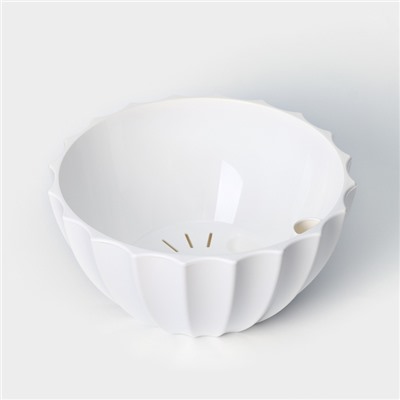 Кашпо для цветов с автополивом «Ракушка», 2.4 л, d=22 см, h=10, 5 см, белое