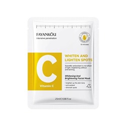 Тканевая маска с витамином C осветляющая для сияния кожи FAYANKOU Vitamin C Whiten and Lighten Spots Facial Mask, 25 мл