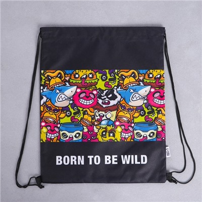 Мешок для обуви Born to be wild, полиэстер, размер 41×34 см