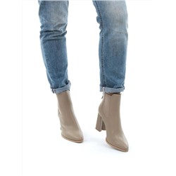 01-PCT168-2 DK.BEIGE Ботинки Челси демисезонные женские (натуральная кожа, байка)