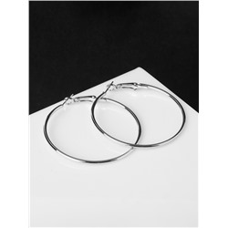 Серьги кольца QF «Классика», d=5 см, цвет серебро