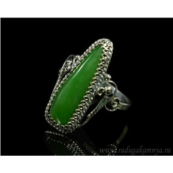 Кольцо нефрит 12*29мм, размер 18,5