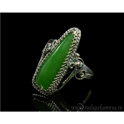 Кольцо нефрит 12*29мм, размер 18,5