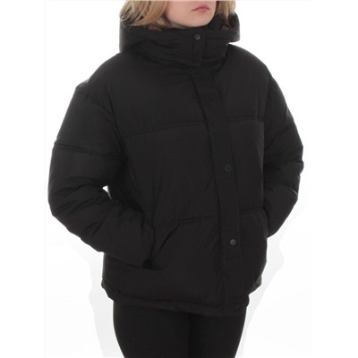 S24-292 BLACK Куртка зимняя женская (150 гр. холлофайбер)