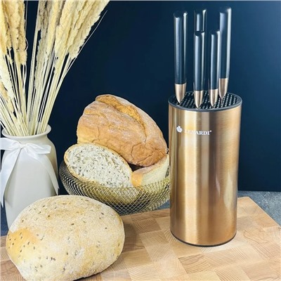 196-013 Набор ножей 6пр. на подставке в под.уп.(х8)Нержавеющая сталь