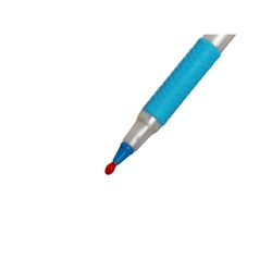 Ручка шариковая 0.7 мм, стержень синий, корпус белый с резиновым держателем и колпачком, МИКС