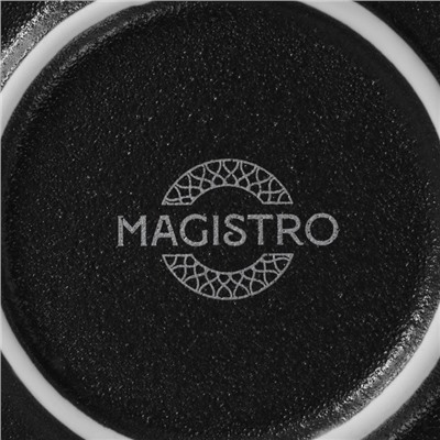Тарелка Magistro Line, d=25.5 см, фарфор, чёрная