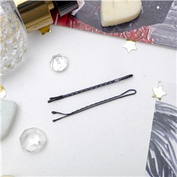 Невидимки для волос «Классика», набор 24 шт. (±3 шт.), ребристые, 5 см, чёрные