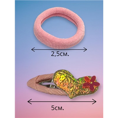 Детский набор аксессуаров для волос (2 резинки и 2 тик-так) НД4 тип 4