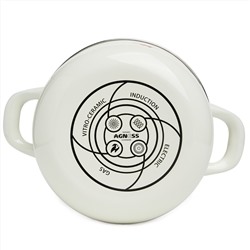 КАСТРЮЛЯ AGNESS ЭМАЛИРОВАННАЯ С ЭМАЛ.КРЫШКОЙ СЕРИЯ "СНЕГИРИ", 1.5 Л, 16*10 СМ