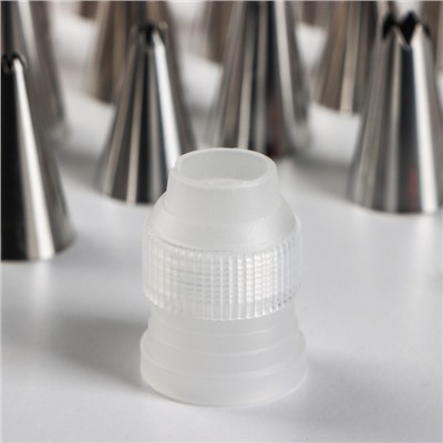 Набор насадок кондитерских Доляна, d=1.5 см, насадки 23 шт., адаптер 1 шт., МИКС