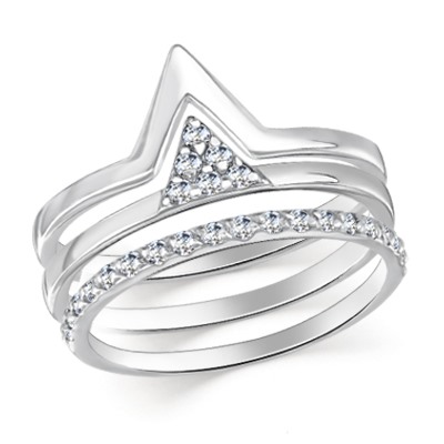 Кольцо с фианитом родированное серебро 925*