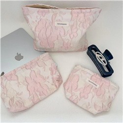 Cosmetic bag, handheld small clutch bag, storage bag, lipstick for skin care, new collection, flowered, with embroidery, high-quality style