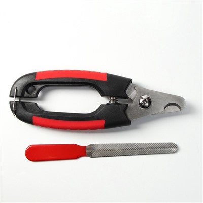 Набор по уходу за когтями: когтерез боковой (отверстие 11 мм) и пилка, микс цветов