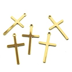 Подвеска Крестик 13*26мм золотистый