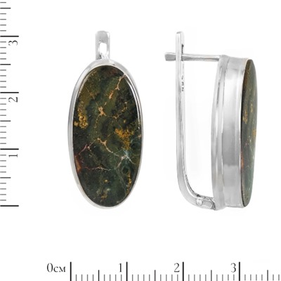 Серьги 'Оракул' с яшмой, родий ИВСК31113-32ЯШЦR6