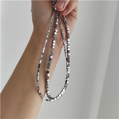 Сет из гематита серебристого цвета