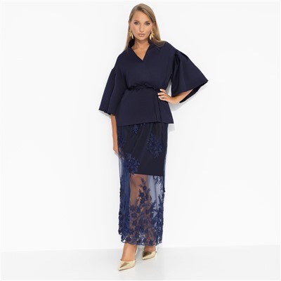 Костюм с юбкой нарядный, Очарование момента (фантазия, 2 в 1, с поясом)