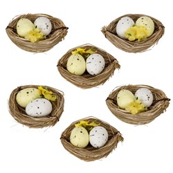 GAEM Набор из 6-ти изделий декоративных "Гнездо пасхальное" (6*4,5*2), L18 W12 H3 см