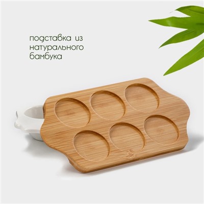 Подставка для яиц 6 ячеек Bella Tenero, 19.2×11×3.6 см, фарфор, белая