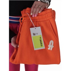 2619 ORANGE Брюки спортивные утепленные женские (85% хлопок, 10% полиэстер, 5% спандекс)