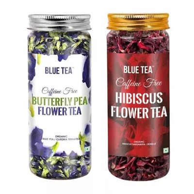 Набор чая из цветков Клитории и Гибискуса (75 г), Butterfly Pea Flower & Hibiscus Flower Tea Set, произв. Blue Tea