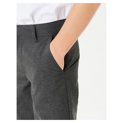 2pk Boys' Slim Leg School Trousers (2-18 Yrs)