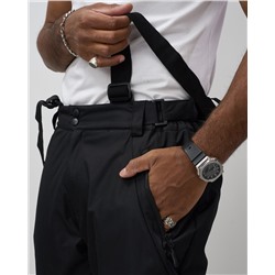 Горнолыжные мужские брюки зимние черного цвета 9800Ch