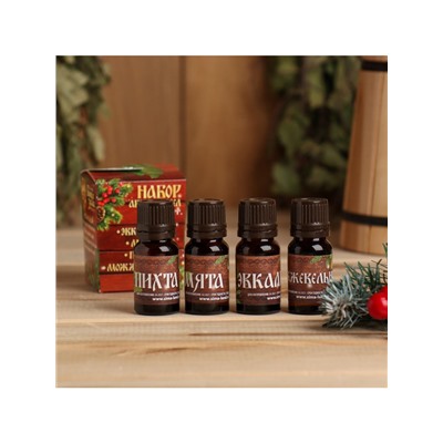 Новогодний набор эфирных масел «Любимому мужу!», пихта, мята, эвкалипт, можжевельник, 4 шт. по 10 мл
