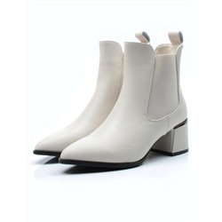 01-PCG269-2 LT.BEIGE Ботинки Челси демисезонные женские (натуральная кожа, байка)