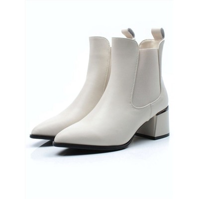 01-PCG269-2 LT.BEIGE Ботинки Челси демисезонные женские (натуральная кожа, байка)