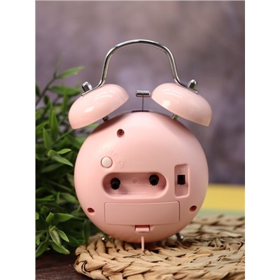 Часы-будильник «Clear wake-up with animals», pink bunny (17,5х11,5 см)