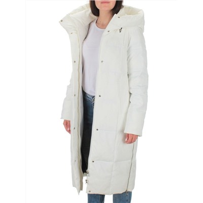 22361 WHITE Пальто зимнее женское облегченное (150 гр. холлофайбера)