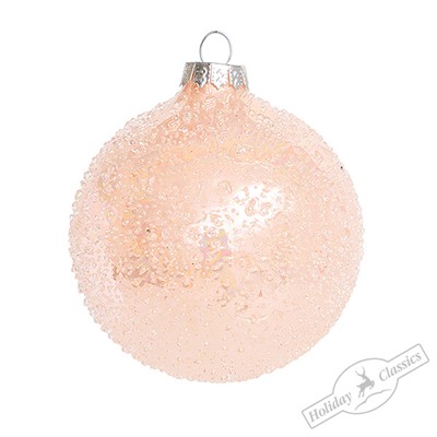 Шар "Ледяной дождь" персиковый (стекло) 8 см