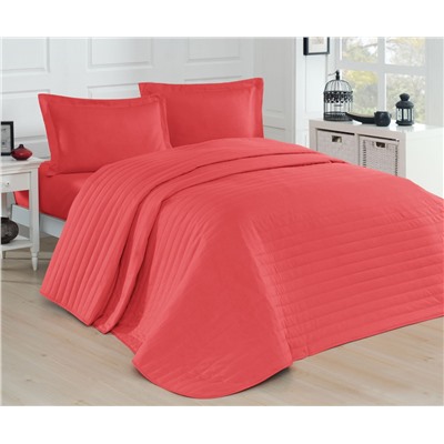 2 сп. Евро 240x220 см.Стеганое Двустороннее Покрывало Monart Kapitoneli Coral