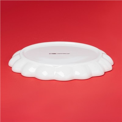 Тарелка новогодняя Доляна «Волшебное дерево», d=20 см, доломит, белая