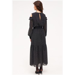 Платье KaVari 1067 черный горох