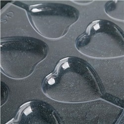 Форма для шоколада и конфет «Сердце», 27.2×18.2 см, 8 ячеек, прозрачная